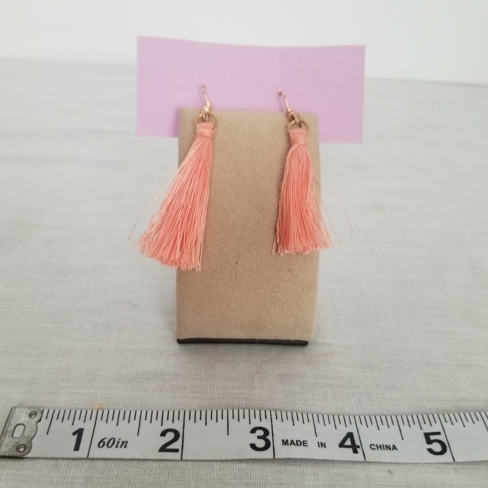 Coral tassle Boho earrings
